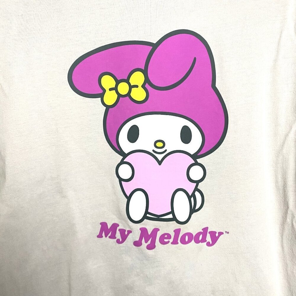 Sanrio Dual My Melody And Kuromi T-Shirt Pink Black Size Large Hello Kitty Rare - Picture 2 of 8